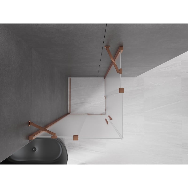 Mexen Velar Duo Schiebeduschkabine 90 x 90 cm, matt, Roségold - 871-090-090-32-60