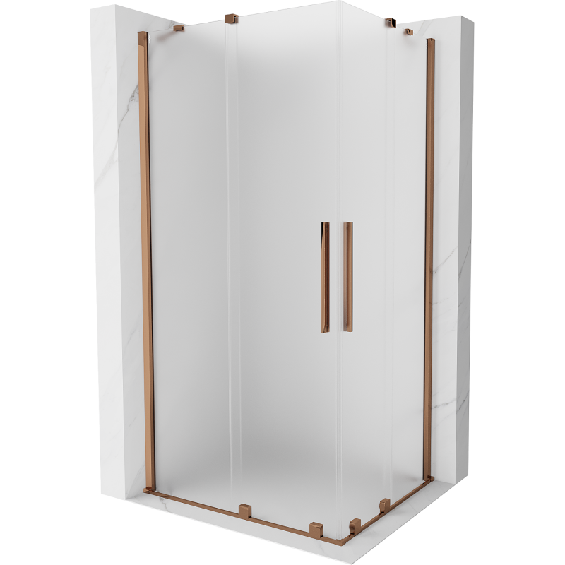 Mexen Velar Duo Duschkabine, verschiebbar 90 x 80 cm, matt, Roségold - 871-090-080-32-60