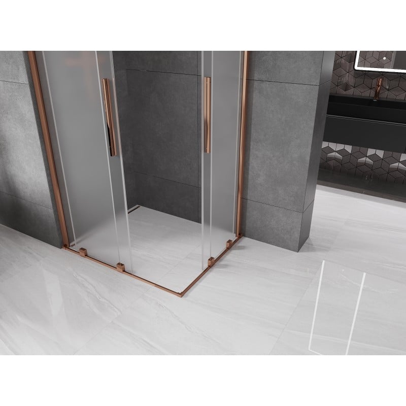 Mexen Velar Duo Duschkabine Schiebetür 100 x 90 cm, matt, Roségold - 871-100-090-32-60