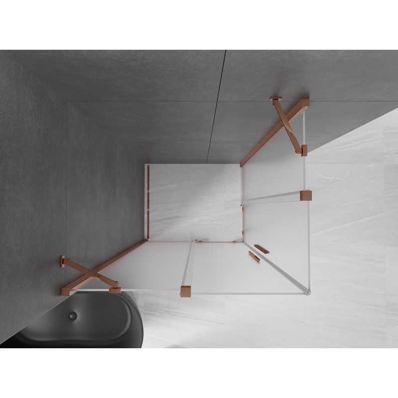 Mexen Velar Duo Duschkabine, verschiebbar 90 x 80 cm, matt, Roségold - 871-090-080-32-60