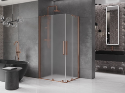 Mexen Velar Duo Duschkabine, verschiebbar 90 x 80 cm, matt, Roségold - 871-090-080-32-60
