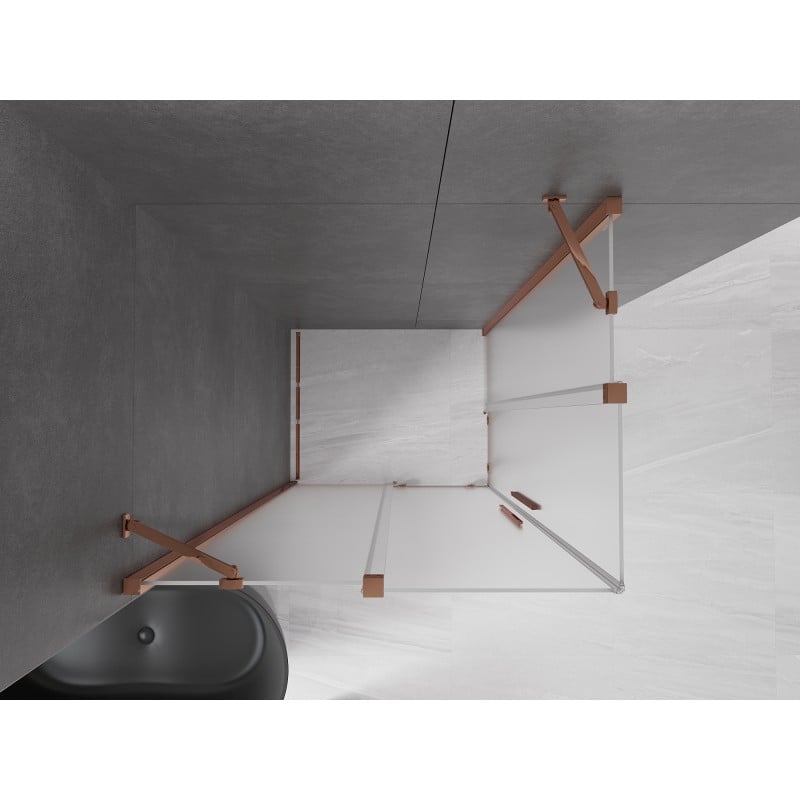 Mexen Velar Duo Duschkabine Schiebetür 100 x 90 cm, matt, Roségold - 871-100-090-32-60
