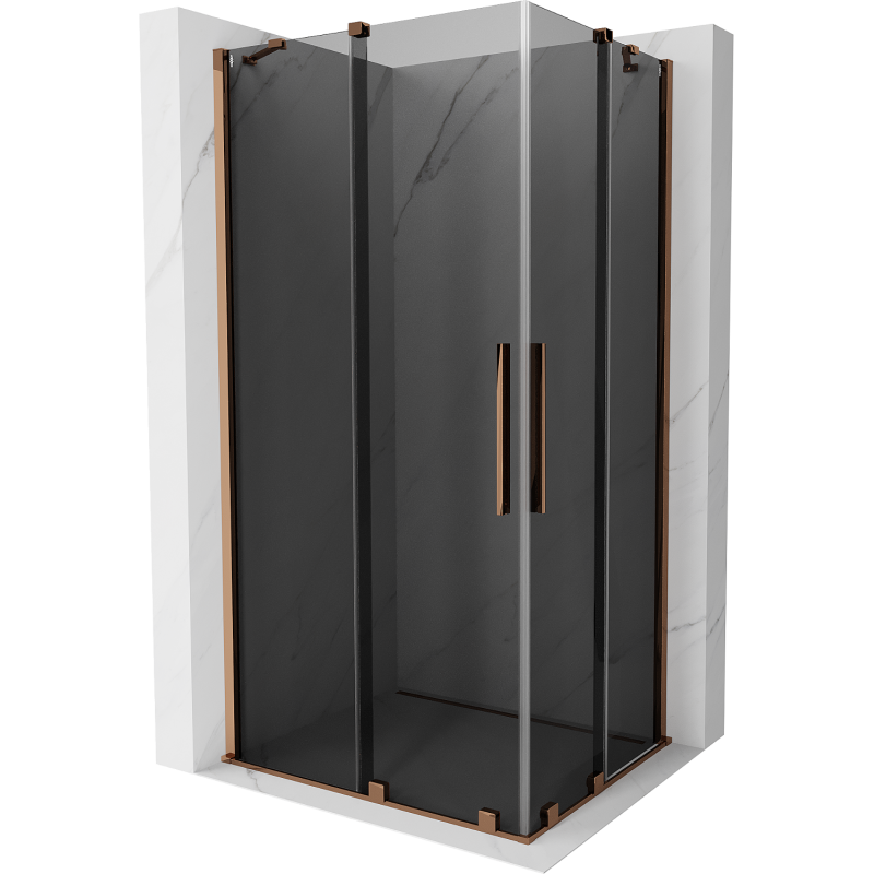 Mexen Velar Duo Schiebeduschkabine 90 x 80 cm, Grafit, Roségold - 871-090-080-42-60