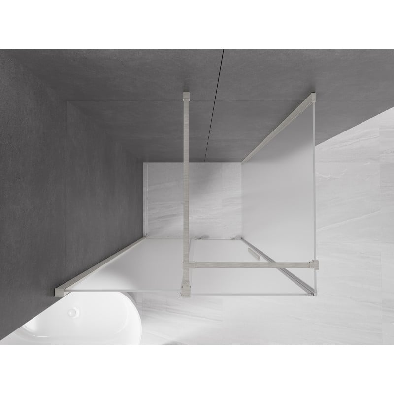 Mexen Velar Duschkabine Schiebetür 90 x 85 cm, Milchglas, gebürsteter Nickel - 871-090-085-31-97