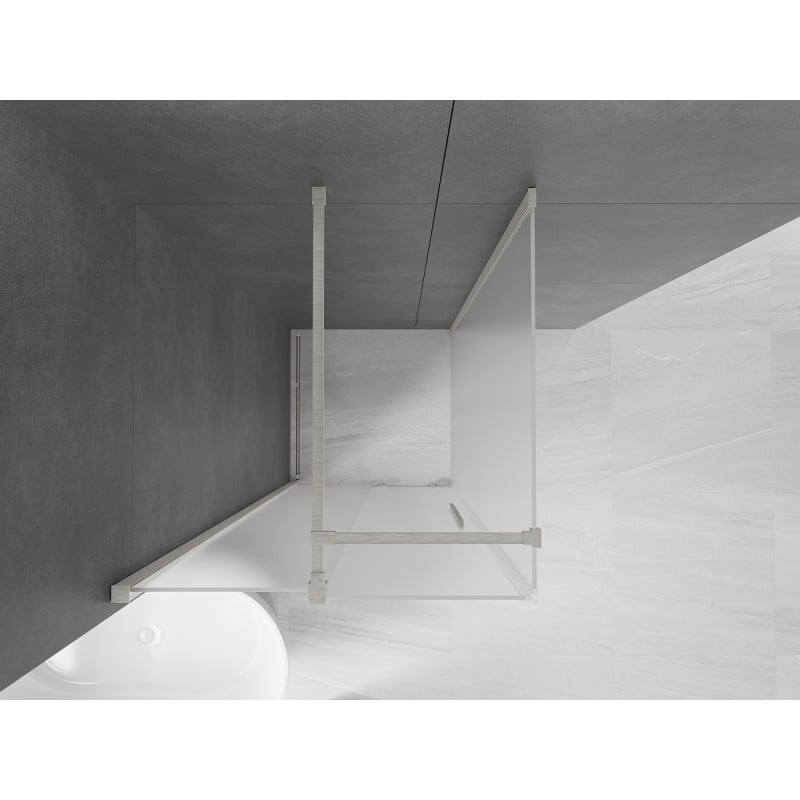 Mexen Velar Duschkabine Schiebetür 90 x 90 cm, Frost, gebürsteter Nickel - 871-090-090-31-97