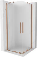 Mexen Velar Duo Schiebeduschkabine 90 x 90 cm, matt, gebürstetes Kupfer - 871-090-090-32-65