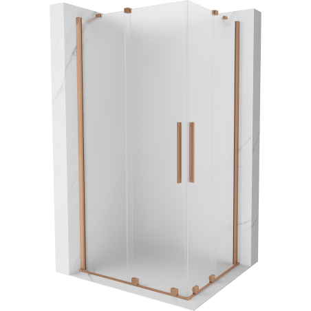 Mexen Velar Duo Schiebeduschkabine 100 x 90 cm, Frost, gebürstetes Kupfer - 871-100-090-32-65