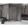 Mexen Velar Duo Schiebeduschkabine 90 x 90 cm, matt, gebürstetes Kupfer - 871-090-090-32-65