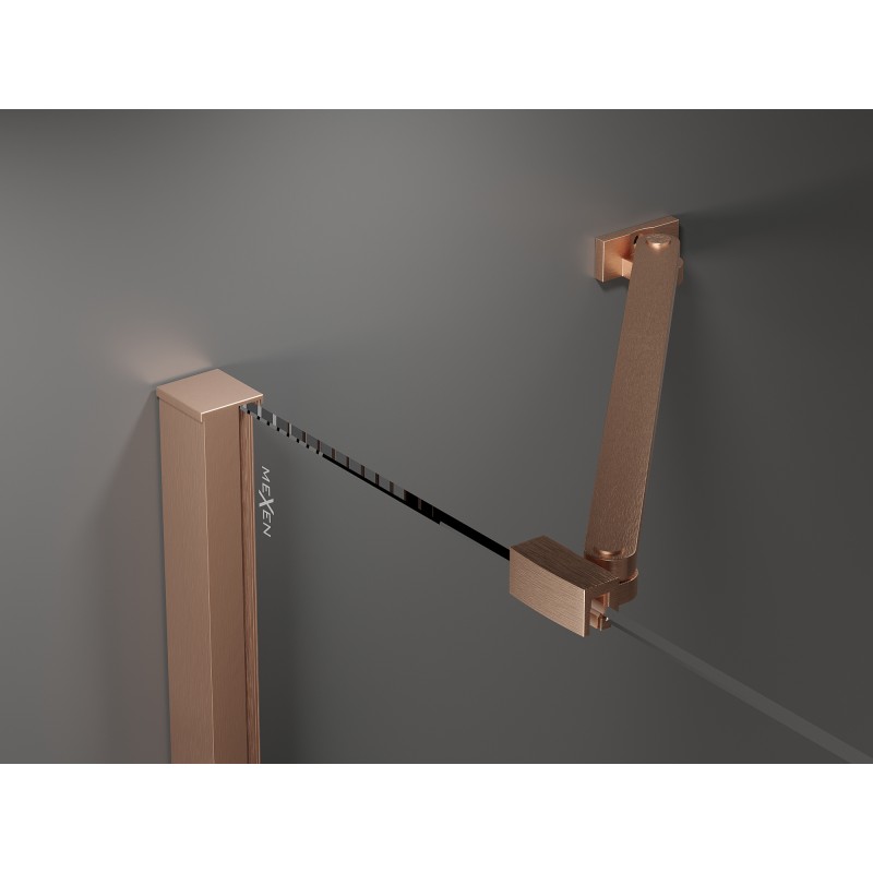 Mexen Velar Duo Schiebeduschkabine 80 x 80 cm, mattiert, gebürstetes Kupfer - 871-080-080-32-65
