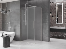 Mexen Velar Schiebeduschkabine 100 x 90 cm, mattiert, gebürstetes Nickel - 871-100-090-31-97
