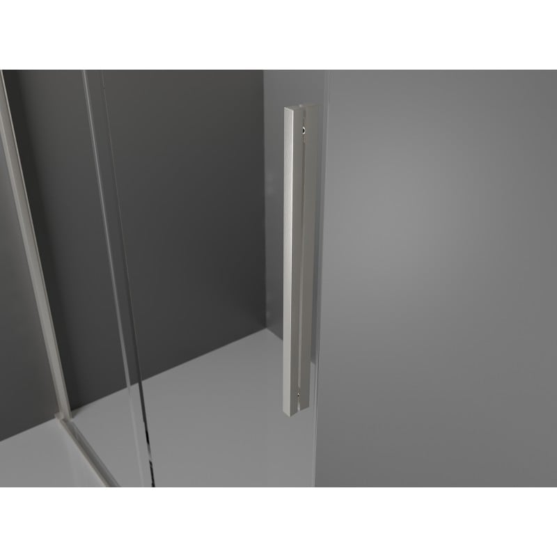 Mexen Velar Schiebeduschkabine 100 x 75 cm, Milchglas, gebürstetes Nickel - 871-100-075-31-97