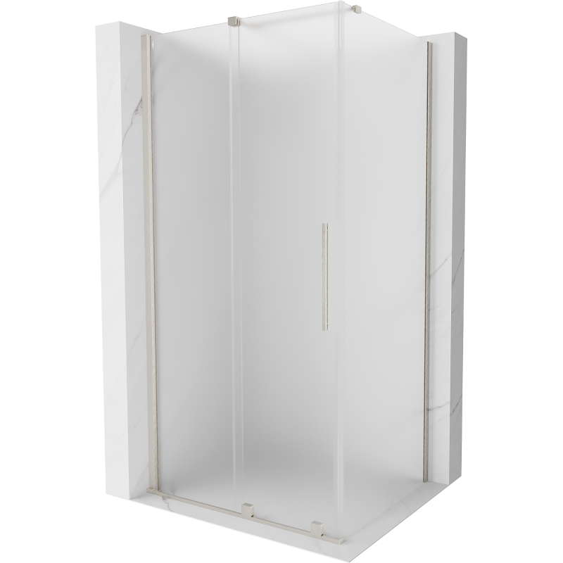 Mexen Velar Duschkabine verschiebbar 100 x 110 cm, Frost, gebürsteter Nickel - 871-100-110-31-97