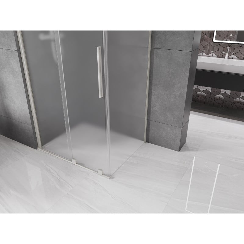 Mexen Velar Schiebeduschkabine 100 x 120 cm, matt, gebürsteter Nickel - 871-100-120-31-97