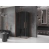 Mexen Velar Duo Schiebeduschkabine 100 x 90 cm, Grafit, Gebürstetes Kupfer - 871-100-090-42-65