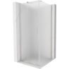 Mexen Velar Duschkabine Schiebetür 110 x 110 cm, Mattglas, Gebürsteter Nickel - 871-110-110-31-97