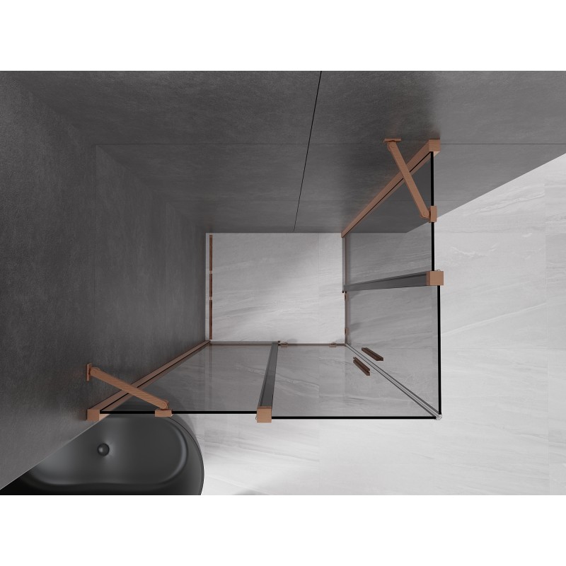 Mexen Velar Duo Schiebeduschkabine 100 x 90 cm, Grafit, Gebürstetes Kupfer - 871-100-090-42-65