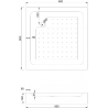 Mexen Rio quadratische Duschkabine 80 x 80 cm, transparent, schwarz + Duschwanne, weiß - 860-080-080-70-00-4510
