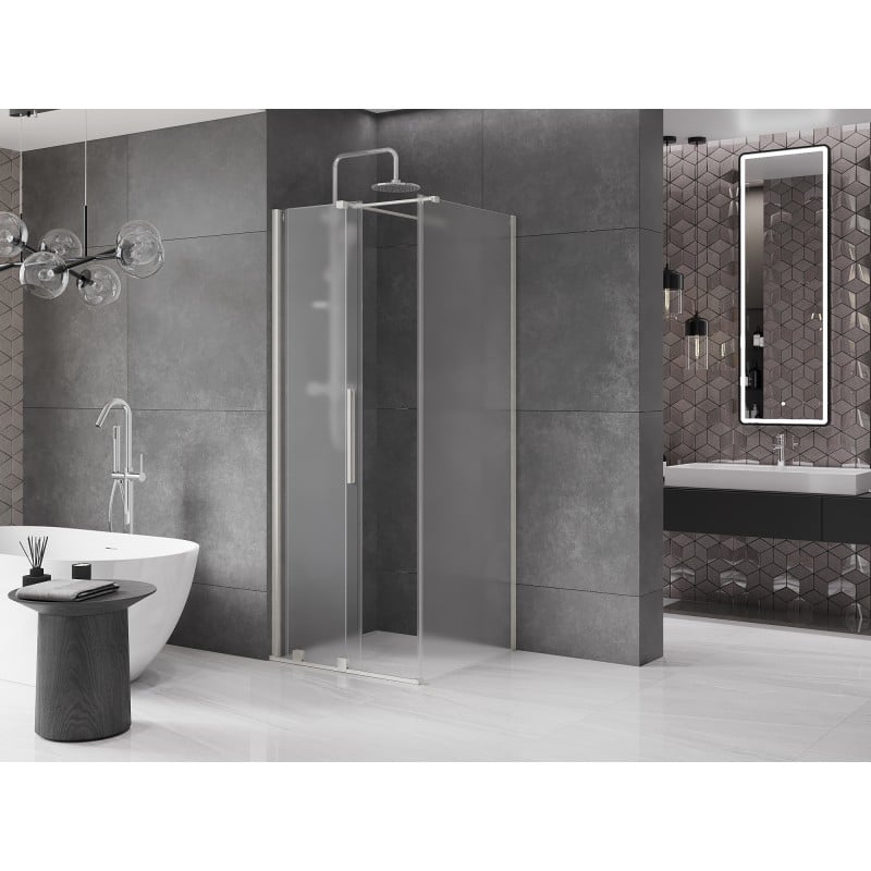 Mexen Velar Schiebeduschkabine 120 x 120 cm, satiniert, gebürstetes Nickel - 871-120-120-31-97