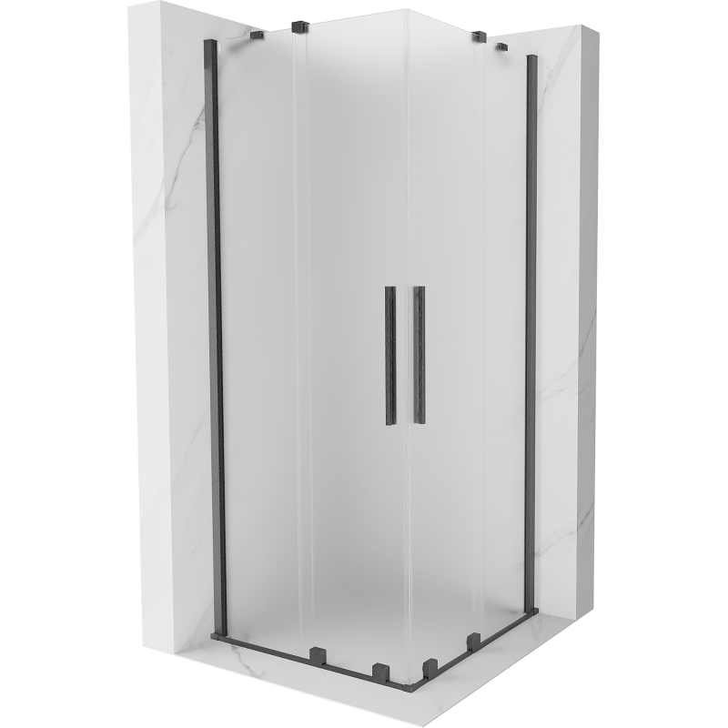Mexen Velar Duo Schiebedusche 80 x 80 cm, matt, gebürstetes Gun Gray - 871-080-080-32-66