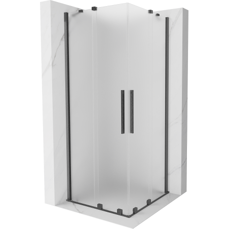 Mexen Velar Duo Schiebedusche 80 x 80 cm, matt, gebürstetes Gun Gray - 871-080-080-32-66