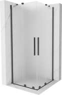 Mexen Velar Duo Schiebeduschkabine 90 x 90 cm, Mattglas, gebürstetes Gun Gray - 871-090-090-32-66
