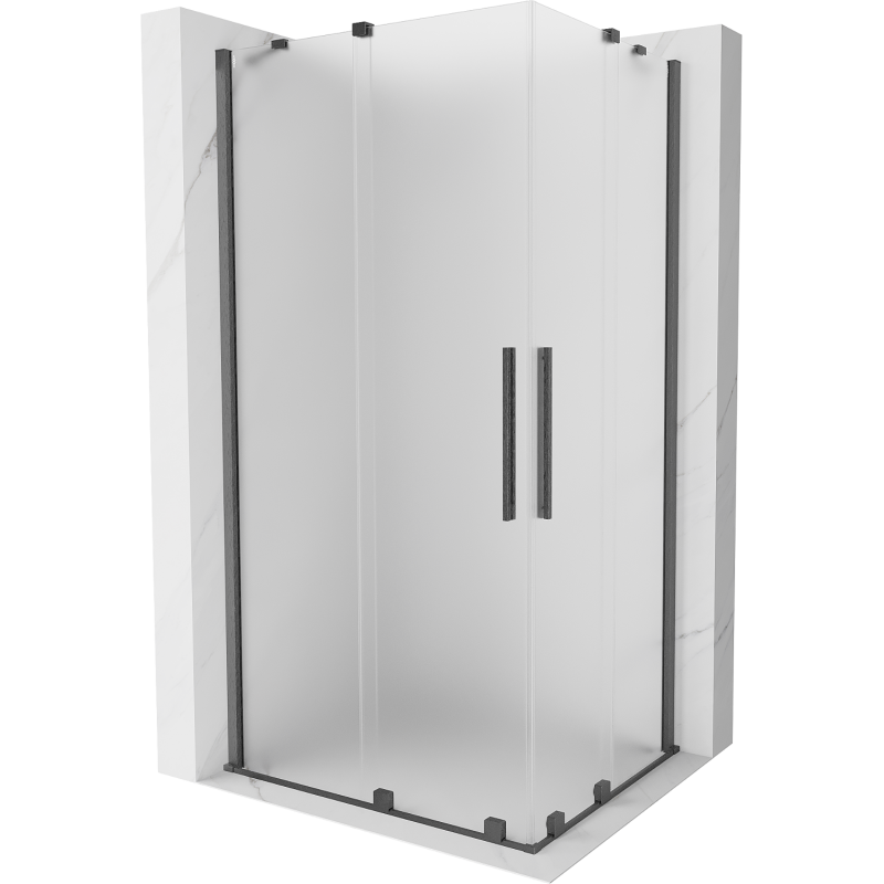 Mexen Velar Duo verschiebbare Duschkabine 90 x 80 cm, matt, gebürstetes Gun Gray - 871-090-080-32-66