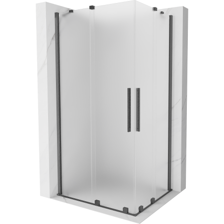 Mexen Velar Duo verschiebbare Duschkabine 90 x 80 cm, matt, gebürstetes Gun Gray - 871-090-080-32-66