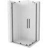 Mexen Velar Duo verschiebbare Duschkabine 90 x 80 cm, matt, gebürstetes Gun Gray - 871-090-080-32-66