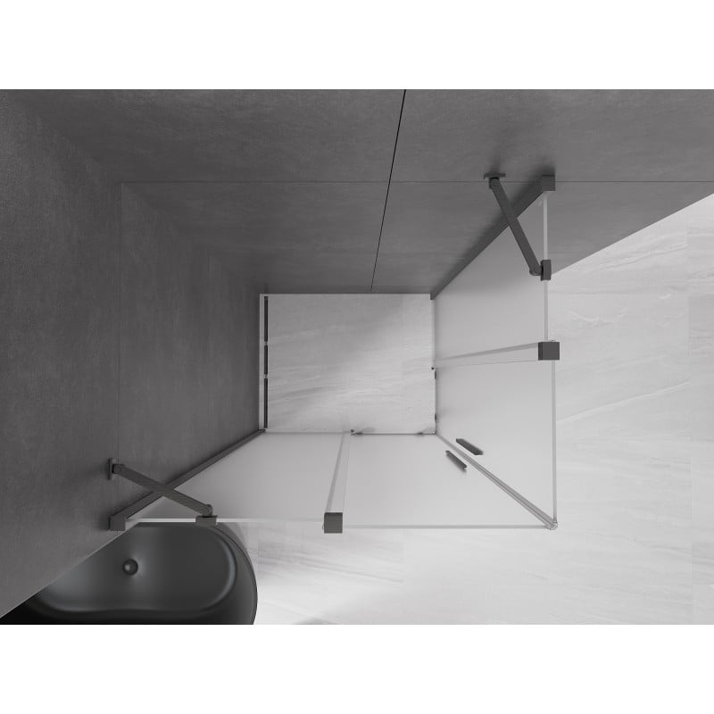 Mexen Velar Duo verschiebbare Duschkabine 90 x 80 cm, matt, gebürstetes Gun Gray - 871-090-080-32-66