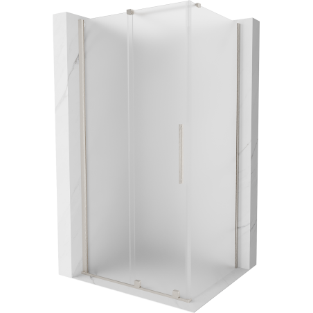 Mexen Velar Duschkabine Schiebetür 130 x 85 cm, mattiert, gebürsteter Nickel - 871-130-085-31-97