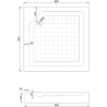 Mexen Rio quadratische Duschkabine 90 x 90 cm, transparent, schwarz + Duschwanne, weiß - 860-090-090-70-00-4510