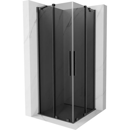 Mexen Velar Duo Duschkabine zum Schieben 80 x 80 cm, Graphit, gebürstetes Gun Gray - 871-080-080-42-66