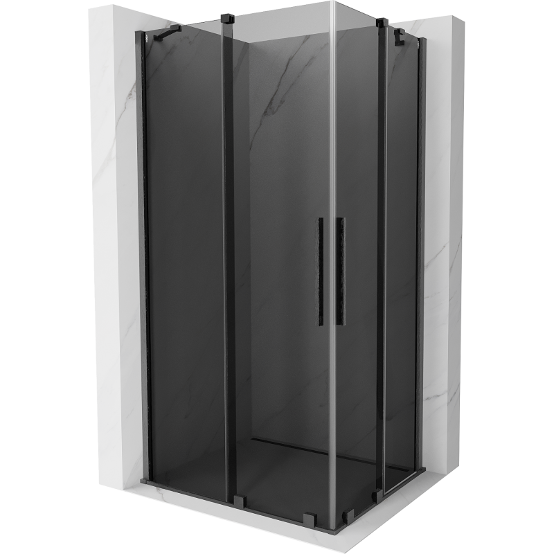 Mexen Velar Duo Schiebeduschkabine 90 x 80 cm, Graphit, gebürstet Gun Gray - 871-090-080-42-66