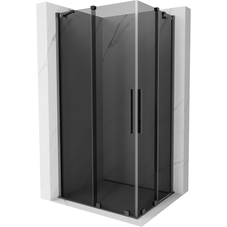 Mexen Velar Duo Duschkabine Schiebetür 100 x 90 cm, Grafit, Gebürstet Gun Gray - 871-100-090-42-66
