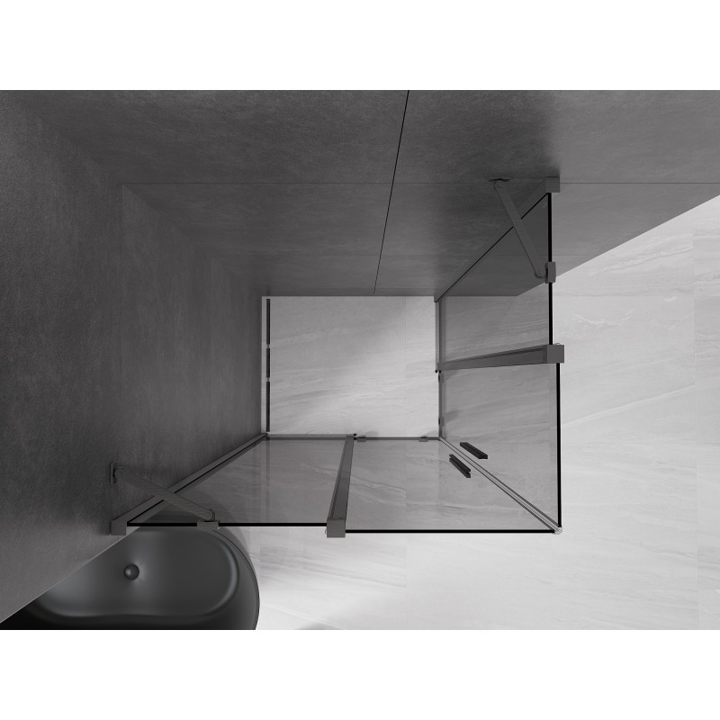Mexen Velar Duo Schiebeduschkabine 90 x 80 cm, Graphit, gebürstet Gun Gray - 871-090-080-42-66