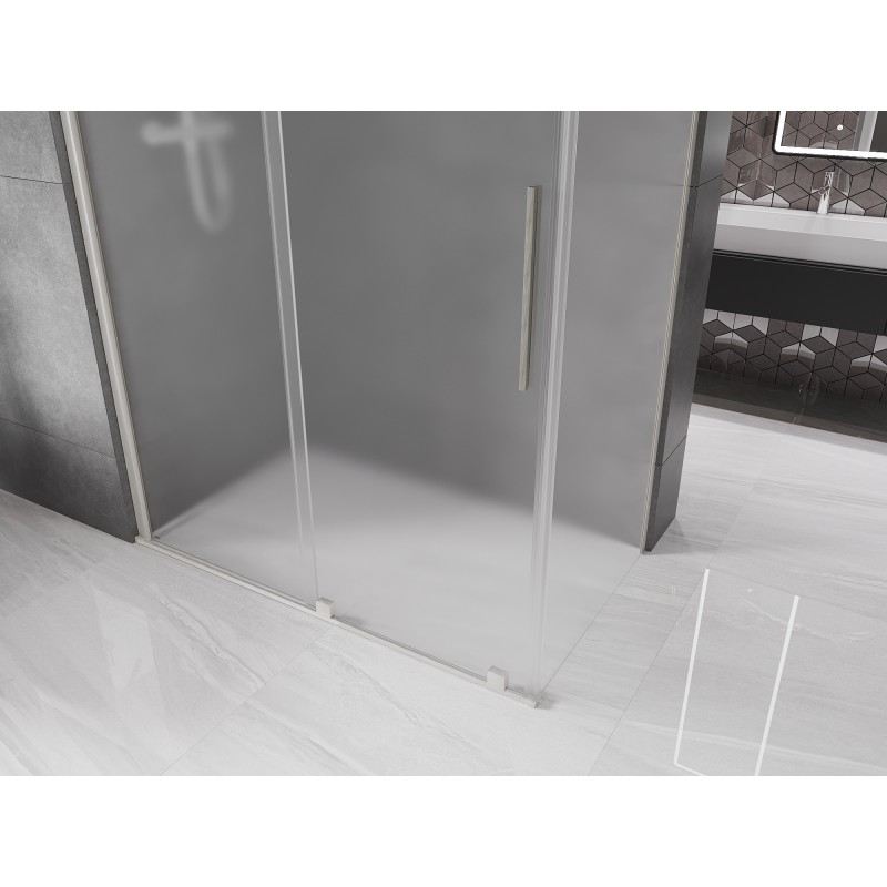 Mexen Velar Duschkabine Schiebetür 140 x 70 cm, satiniert, gebürstetes Nickel - 871-140-070-31-97