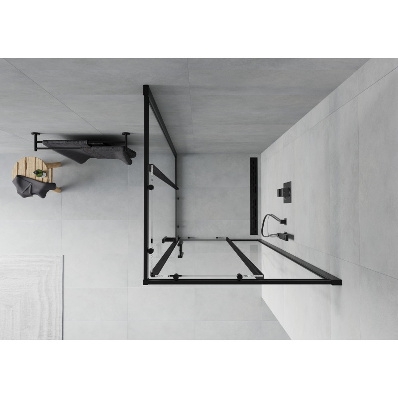 Mexen Rio quadratische Duschkabine 80 x 80 cm, transparent, schwarz - 860-080-080-70-00