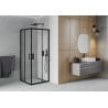 Mexen Rio quadratische Duschkabine 80 x 80 cm, transparent, schwarz - 860-080-080-70-00