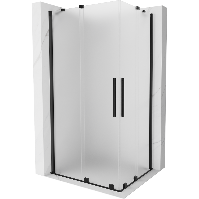 Mexen Velar Duo Schiebetür-Duschkabine 90 x 80 cm, matt, schwarz - 871-090-080-32-70