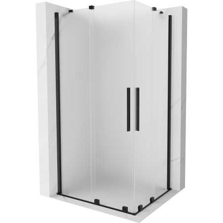 Mexen Velar Duo Schiebetür-Duschkabine 90 x 80 cm, matt, schwarz - 871-090-080-32-70