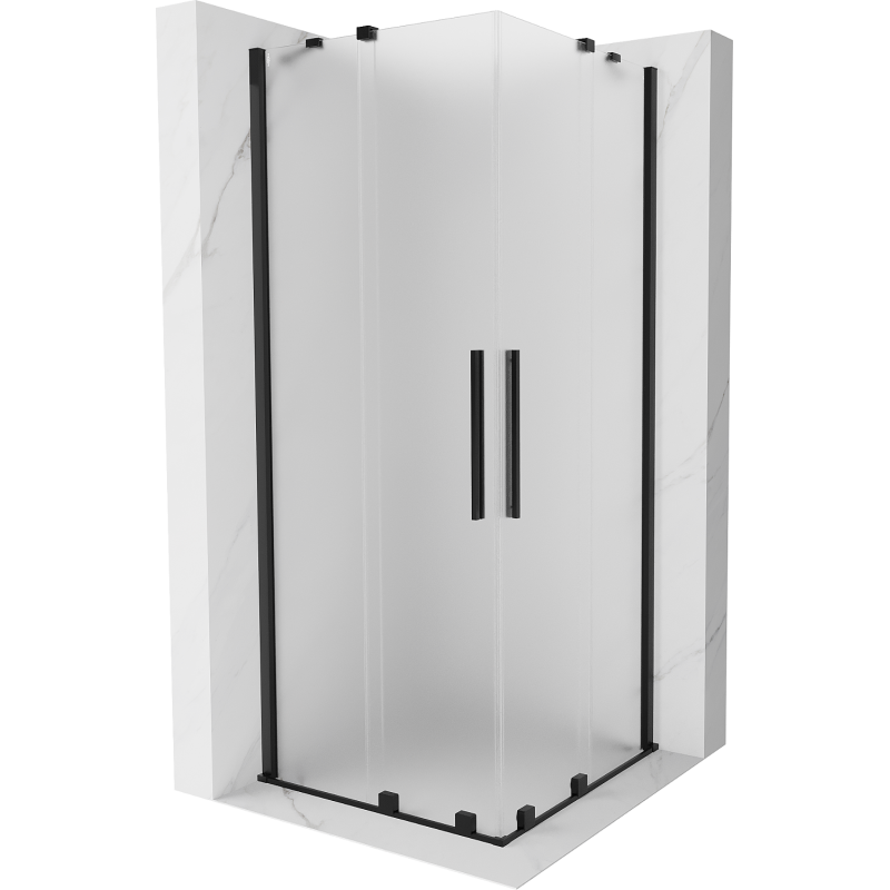 Mexen Velar Duo Duschkabine, Schiebetür, 80 x 80 cm, matt, schwarz - 871-080-080-32-70