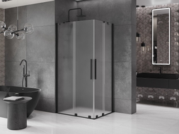 Mexen Velar Duo Schiebeduschkabine 100 x 90 cm, matt, schwarz - 871-100-090-32-70