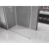 Mexen Velar Duschkabine Schiebetür 150 x 75 cm, frost, gebürsteter Nickel - 871-150-075-31-97