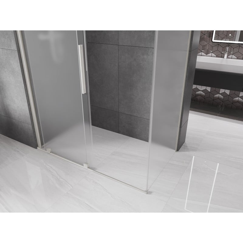 Mexen Velar Duschabtrennung verschiebbar 150 x 85 cm, matt, gebürsteter Nickel - 871-150-085-31-97