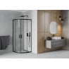 Mexen Rio Halbrunde Duschkabine 80 x 80 cm, transparent, schwarz - 863-080-080-70-00