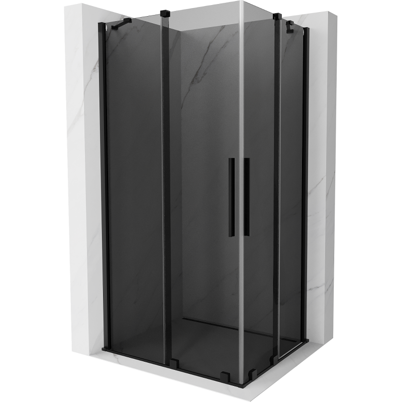 Mexen Velar Duo Schiebedusche 90 x 80 cm, Graphit, Schwarz - 871-090-080-42-70