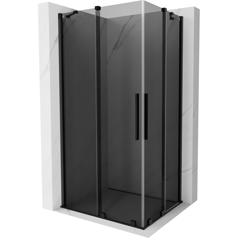 Mexen Velar Duo Schiebeduschkabine 100 x 90 cm, Grafit, Schwarz - 871-100-090-42-70