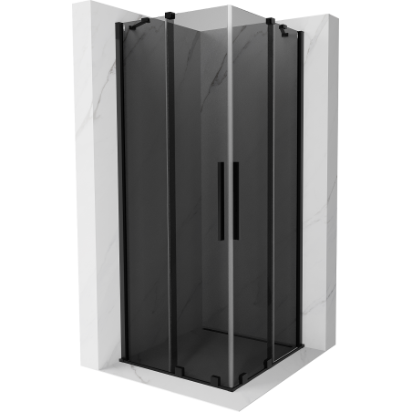 Mexen Velar Duo Schiebeduschkabine 100 x 100 cm, Graphit, Schwarz - 871-100-100-42-70