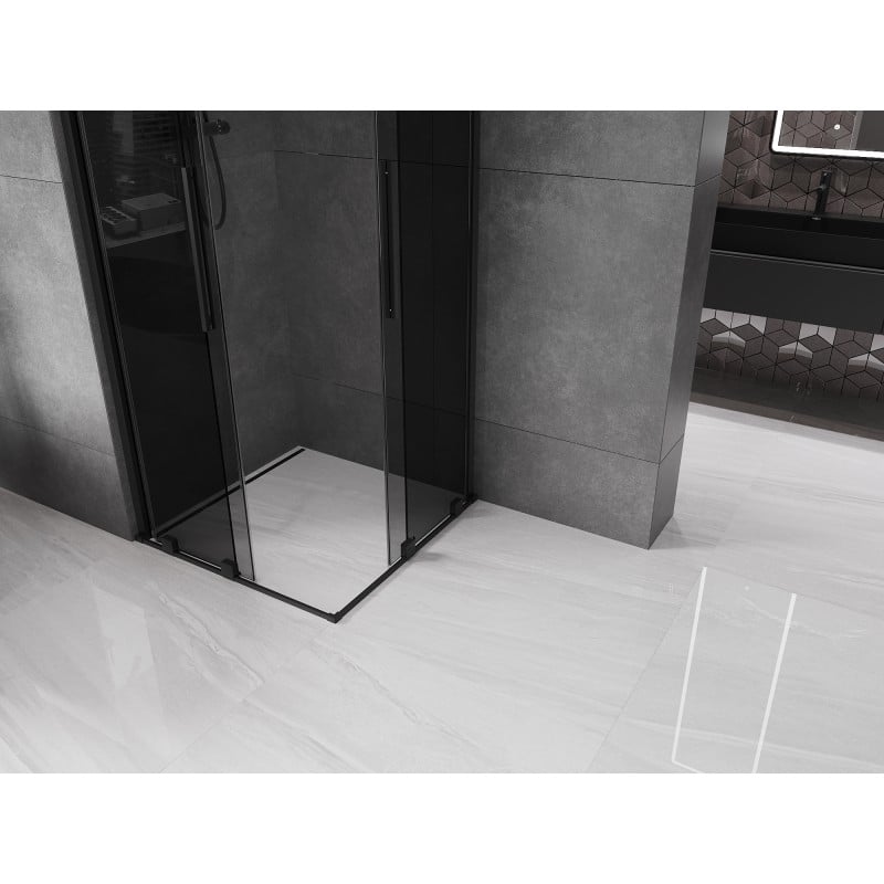 Mexen Velar Duo Schiebeduschkabine 90 x 90 cm, graphit, schwarz - 871-090-090-42-70