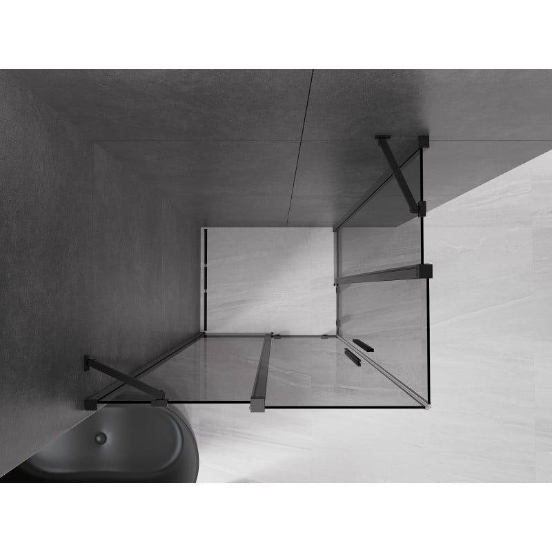 Mexen Velar Duo Schiebedusche 90 x 80 cm, Graphit, Schwarz - 871-090-080-42-70